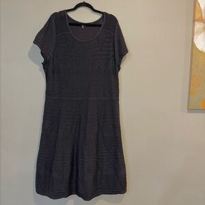 Talbots Black Knit Dress Textured Short Sleeve A-Line Workwear Office 3X Petite